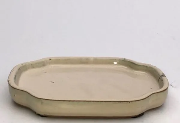 Beige Ceramic Humidity / Drip Tray, Oval 7.75" x 5.75" x.75"