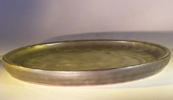 Black Ceramic Humidity/Drip Bonsai Tray, Round 8.0" x 1.0"