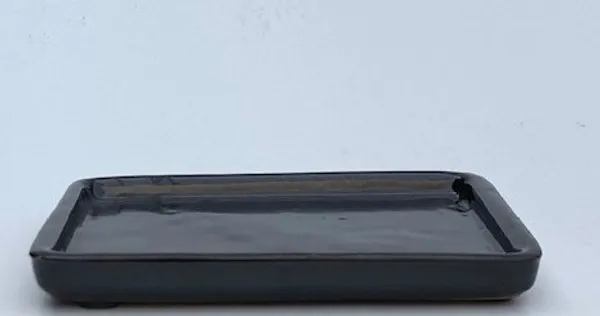 Black Ceramic Humidity / Drip Tray, Rectangle 7.25" x 5.5" x.5"