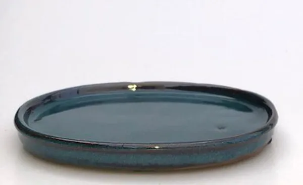 Blue Ceramic Humidity / Drip Tray, Oval 7.25" x 5.5" x.5"