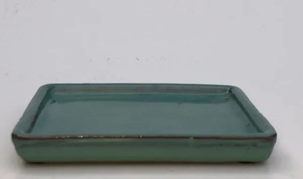Blue / Green Ceramic Humidity / Drip Tray, Rectangle 8.25" x 6.25" x.75"