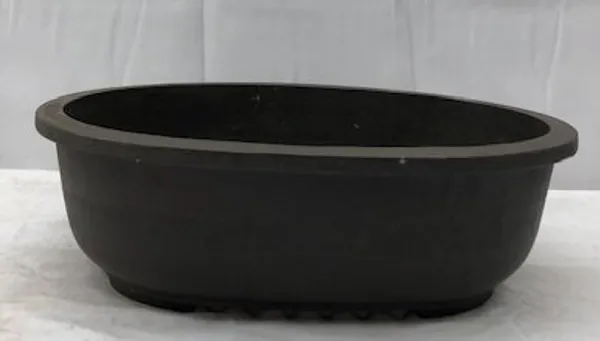 Brown Mica Bonsai Pot, Oval 15.25" x 11.5" x 4.5"