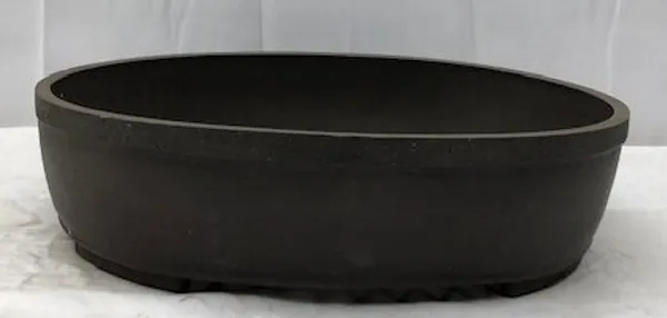 Brown Mica Bonsai Pot, Oval 16 1/8" x 13 3/8" x 3.5"