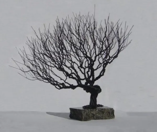 Wire Bonsai Tree Sculpture, Natural Style